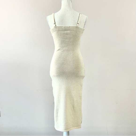 Lulus Warmer Love Cable Knit Midi Dress in Ivory Small - Picture 3 of 10